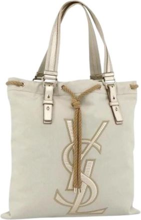 Saint Laurent Pre-owned Tote Bags, female, Beige, Size: ONE SIZE Pre-owned Vintage Tote Bag