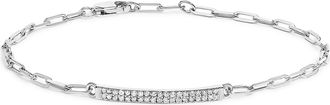 House of Brilliance Sterling Silver 1/7 Cttw Diamond Double Row Link Tennis Bracelet