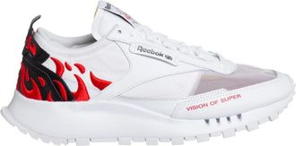 Vision Of Super Multikleur Vetersluiting Leren Sneakers - Heren - Sneakers - Wit - 44 EU - Leer - Schoenen