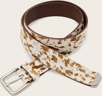 AllSaints Cow Leather Ash Hair Calf Leather Belt, Size: 30