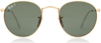 Ray-Ban RB3447 Round Metal Polarized 112/58 Mens Sunglasses Gold Size 50