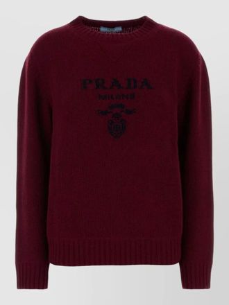 Prada wool blend crew neck knit sweater