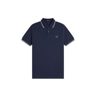 Fred Perry Heren Twin Tip Poloshirt (Airforce Blauw)