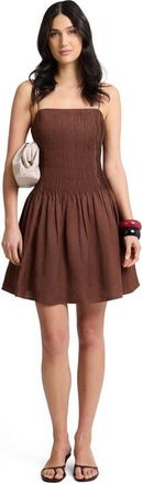 Onia Dropped Waist Pintuck Dress in Brown at Nordstrom, Size 00