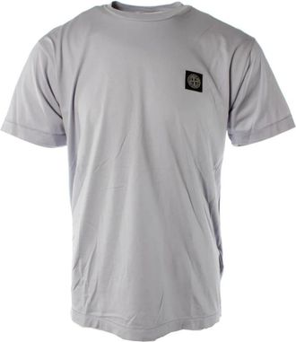 Stone Island Lila Katoenen Heren T-shirt - Heren - T-shirts - Paars - S - Katoen - Tops