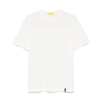 Drumohr T-Shirts, male, White, Size: M Mini Logo Tag Crew Neck T-Shirt