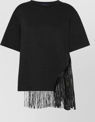 Sportmax asymmetric fringe cotton t-shirt