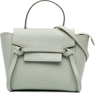 Celine Pre-owned Womens Belt Pico Top Handle Bag - Light Grey Leather - One Size