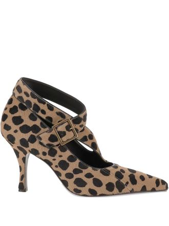 Khaite 85mm Sloan printed pumps - women - Lambskin/Calf Hair/Rubber - 37 - Neutrals