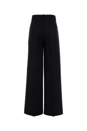 Moncler Womens Black Polyester Blend Palazzo Pant 999 Pantaloni