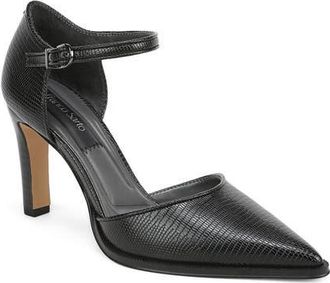 Franco Sarto Alexa Ankle Strap Pointed Toe Pump in Black at Nordstrom, Size 8.5