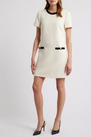 CeCe by Cynthia Steffe Short Sleeve Tweed Minidress in White Winter at Nordstrom Rack, Size Large