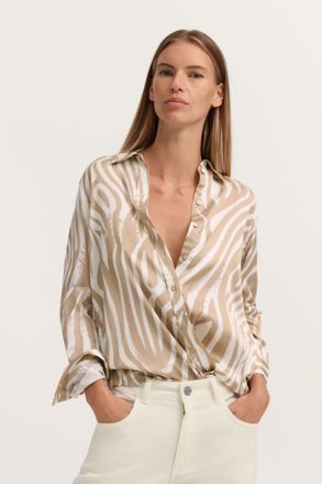 Bugatti Damen Bedrukte overhemdblouse van viscose