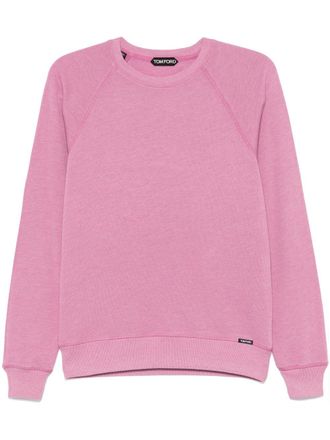 Tom Ford logo-patch sweatshirt - men - Cotton/Acrylic - 48 - Pink