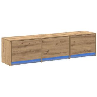 vidaXL TV Cabinet with LEDs with Drawer Artisian Oak 162 x 34 x 40 cm vidaXL