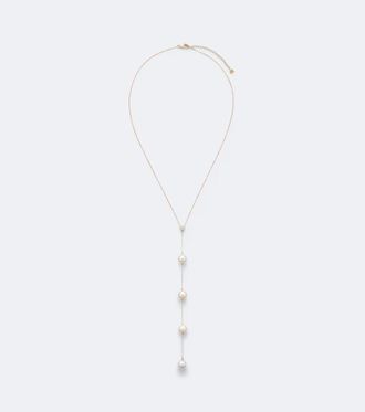 Mateo Bijoux 14kt gold necklace with diamonds and pearls