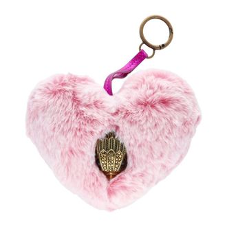 Kurt Geiger Heart Faux Fur Charm - Dames - Tassen - Roze - Maat: ONE Size Synthetisch