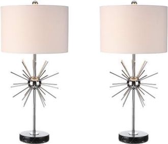 Jonathan Y Designs Aria 31.5 Metal/Marble LED Table Lamp, Chrome at Nordstrom