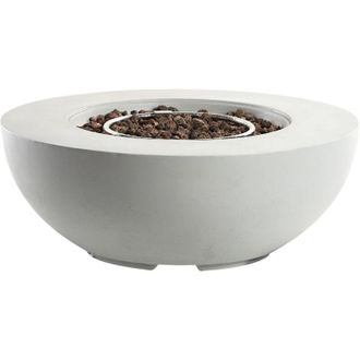 Beliani Brasero De Jard&iacute;n Patio Grc Quemador De Acero Inoxidable Gas Propano Gris Claro Surtsey