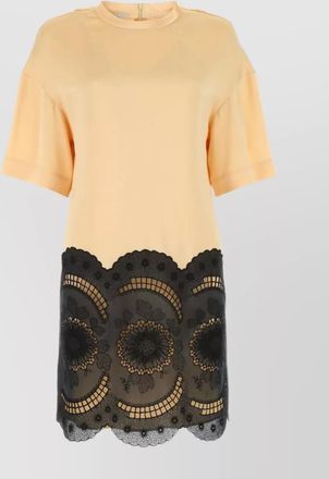 Stella McCartney lace trim satin midi dress