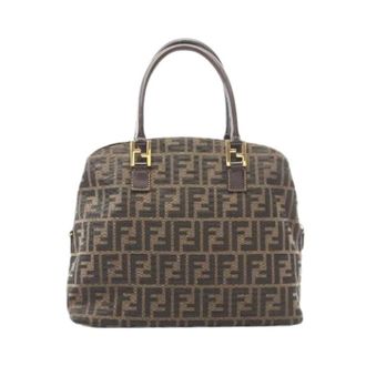Fendi Pre-owned Zucca Canvas Leather Handbag - Dames - Pre-owned - Bruin - Maat: ONE Size Leer