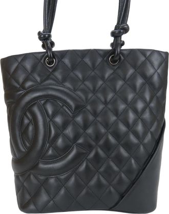 Chanel Black Leather Tote Bag (Pre-Owned)