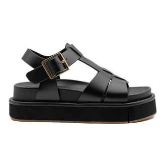 Paloma Barcel&oacute; Flat Sandals, female, Black, Size: 10 US Dalia Cowhide Sandal