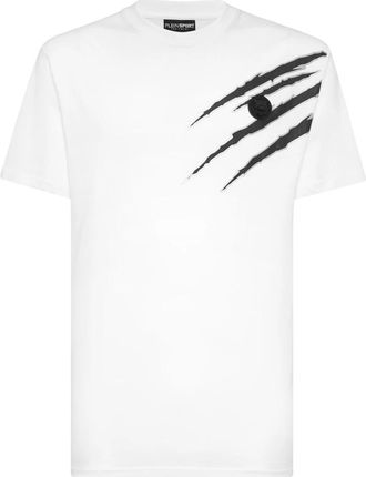 Plein Sport T-Shirt Ronde Hals Scratch - Heren - Sportshirts - Wit - M - Katoen - Fitness