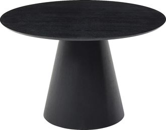 Vente-Unique Mesa redonda para 4 personas chapada en fresno - Negro - ANTALIZA