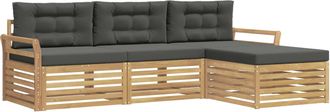 vidaXL Conjunto De Sof&aacute;s De Exterior 4 Uds. Blanco Y Antracita Vidaxl