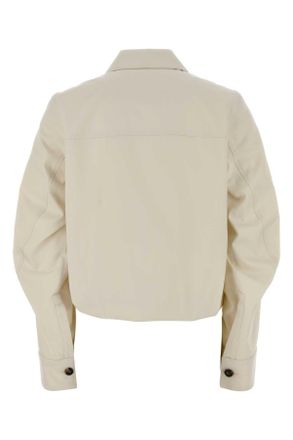 Loewe Womens Cotton-Silk Blend Jacket Ivory