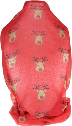 Girly HandBags Womens Rudolph Red Nose Print Scarf - Red