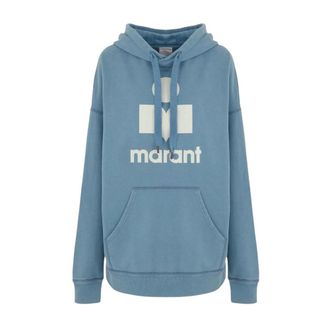 Isabel Marant Hoodies & sweatvesten, Dames, Blauw, M, Katoen, Ross Half Zip Sweatshirt