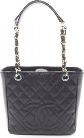 Chanel Black Grained Calfskin Tote Bag (Pre-Owned)