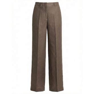 PESERICO Peserico, Wide Trousers, female, Brown, Size: XL Estrato Canvas Cigarette Trousers