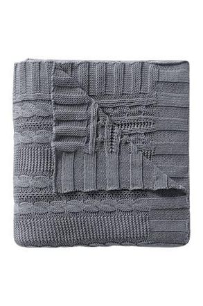 VCNY Home Dublin Cable Knit Throw Blanket in Grey at Nordstrom Rack