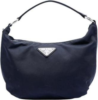 Prada Pre-owned Shoulder Bags, female, Blue, Size: ONE SIZE Pre-owned Hobo Bag