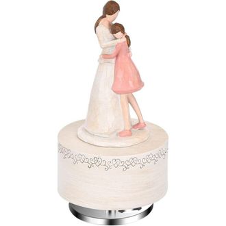 OEM Bo&icirc;te &Agrave; Musique - Sculpture R&eacute;sine M&egrave;re Et Fille - M&eacute;lodie M&eacute;canique Sans Pile - D&eacute;coration Int&eacute;rieure - 1 Pi&egrave;ce
