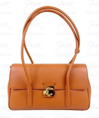 Coccinelle C-Me Lock Bauletto Grande - Dames - Schoudertassen - Oranje - ONE Size - Leer - Tassen