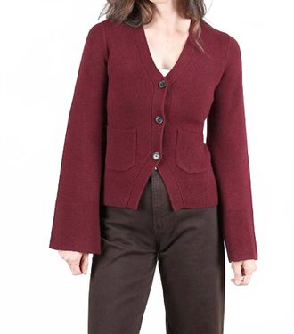 Pistola Denim Aeron V-Neck Cardigan - Plus In Claret