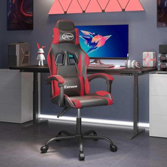 vidaXL Silla Gaming Cuero Sint&eacute;tico Negro Y Rojo Vidaxl