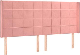 vidaXL Cabecero Con Led De Terciopelo Rosa 163x16x118/128 Cm Vidaxl