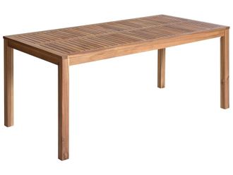 Beliani Mesa de comedor 8 personas de madera marr&oacute;n