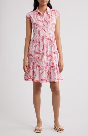 Lilly Pulitzer Arley Sleeveless Shirtdress in Paradise Punch Thar She Blows at Nordstrom, Size Xx-Small