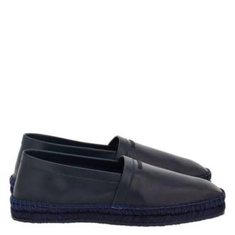 Ferragamo Midnight Leather Espadrilles, Size 9