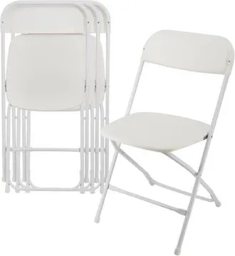 Elama 4 Piece Plastic Folding Chair in White at Nordstrom