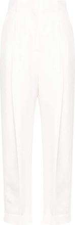 Alexander McQueen slim-fit peg trousers - women - Viscose/Cupro/Cotton - 38 - White