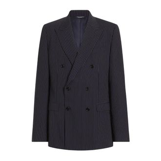 Dolce & Gabbana Heren, Jassen, Blauw, Maat: L Leer
