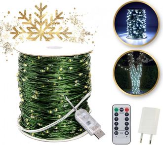 OEM Luces Para &Aacute;rbol De Navidad De Exterior/interior, Cable De 1000 Led, 100 M, Blanco Fr&iacute;o Lamp35b