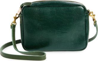 Clare Vivier Midi Sac Lizard Embossed Leather Crossbody Bag in Forest Lizard at Nordstrom